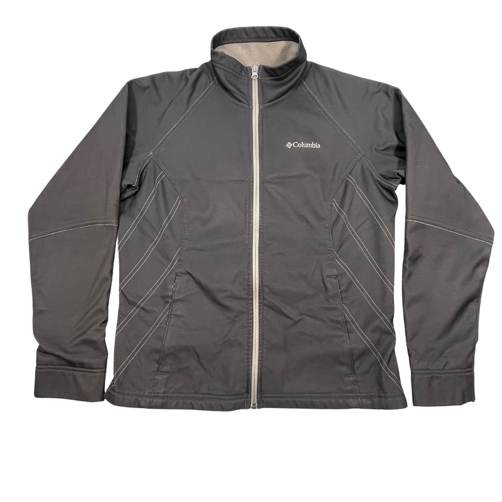 Columbia Black Omni Shield Contrast Stitch Full Zip Soft Shell Jacket Womens M